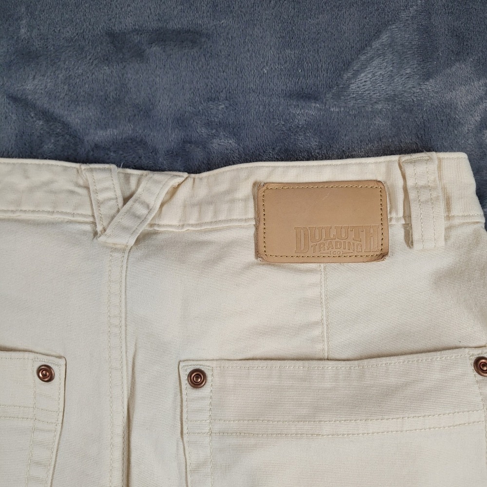 Duluth Wide Leg Capri Pants Women's 4 Cream Cotton Carpenter Utility - Picture 9 of 10
